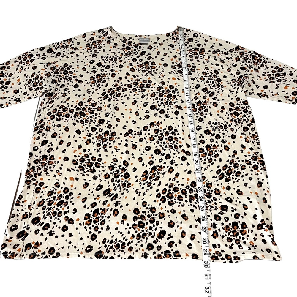 Chico’s Leopard Print Tunic Top Size XL - Picture 10 of 15